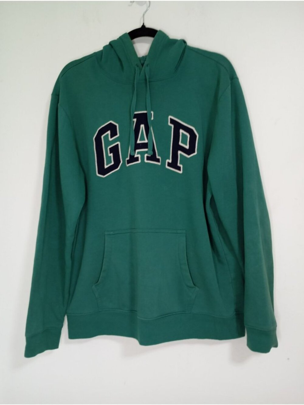 Gap Green Hooded Pullover Sweatshirt Mens Large Cotton Blend Kangaroo Pocket